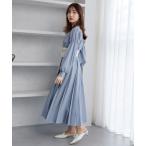 ワンピース カシュクールプリーツシャツワンピース