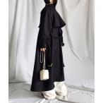 トレンチコート コート 「２WAY」オーバーサイズ　スタンドカラーロングトレンチコート レディース