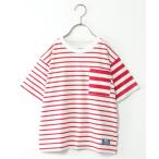 ショッピングtシャツ tシャツ Tシャツ キッズ USAコットン 異ピッチボーダーポケT（120~160cm）