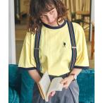 tシャツ U.S. POLO ASSN. /ユーエスポロアッスン 別注 ワンポイント半袖リンガーTシャツ レディース メンズ