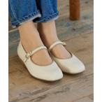 バレエシューズ パンプス 「WEB限定」ストラップフラットシューズ