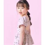 水着 ナチュラル花柄バックリボンワンピース水着_UVカット