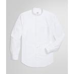 シャツ スーピマコットン オックスフォード ソリッド バンドカラーシャツ メンズ