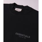 メンズ tシャツ Tシャツ (CM)「ESSENTIALS FEAR OF GOD」ワンポイント ブランドロゴ モックネック 長袖 Tシャツ