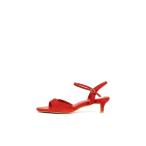 サンダル カラースエードストラップサンダル レディース