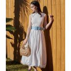 ワンピース バルーンシルエットドッキングニットワンピース