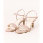 サンダル 細ストラップスクエアトゥヒールパンプス(0515) レディース