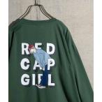 t рубашка [a-r][Red Cap Girl/ Red Kap девушка ] тяжелый to небо . задний принт / one отметка вышивка Roo z размер L/S T-Shrit мужской женский 