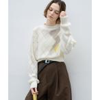 ニット セーター 「 EKCOOKIES 」アーガイル柄クロップド丈サマーニットトップス レディース