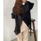 ブラウス シャツ バックスリットシアーシャツ レディース
