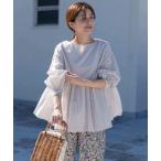 シャツ ブラウス コットンボイル2WAYギャザーブラウス