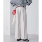  pants chinos lady's center Press high waist 2 tuck wide chino pants 
