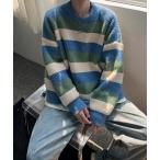 ニット 【NOWLE】パステルカラー プルオーバー ボーダー ニット