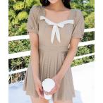  купальный костюм точка пуховка рукав передний лента One-piece купальный костюм женский 