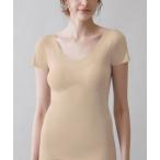 ショッピング冷感 インナー インナーシャツ 肌着 KIREILABO/キレイラボ パッド付き2分袖インナー 縫い目がなくて低刺激＆ひんやり接触冷感 レディース