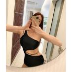  купальный костюм one плечо боковой лента One-piece купальный костюм женский 