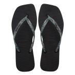 ショッピングhavaianas レディース サンダル havaianas (ハワイアナス) / Slim Square Logo Metallic サンダル ラバービーチサンダル