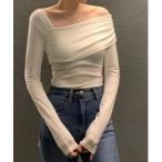 tシャツ ワン肩出し オフショルダーデザイン トップス レディース