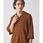 ポロシャツ ジャガードスキッパールーズニットポロシャツ EMMA CLOTHES メンズ レディース