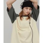 tシャツ チェーン刺繍ルーズラグランスリーブ半袖Tシャツ EMMA CLOTHES メンズ レディース