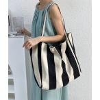 エコバッグ 大容量キャンバストートバッグ ストライプ エコバッグ/サブバッグ