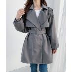 トレンチコート コート ウエストタックハーフトレンチコート レディース