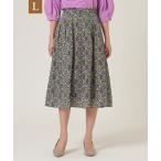 スカート 「L」「セットアップ対応」「ウォッシャブル」フラワーシャワープリントスカート