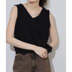 タンクトップ ノースリーブ atONE Vネックワッフルタンクトップ レディース