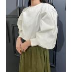 ブラウス シャツ パフスリーブコットンブラウス レディース