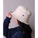 帽子 ハット (LF)「Champion」フリンジ ウォッシュ バケットハット レディース メンズ