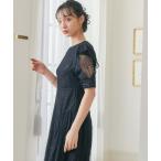 ドレス フロッキードットレースパーティードレス