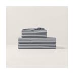 ベッド 寝具 オーガニック コットン シャーティング ストライプ フラットシーツ/ダブルサイズ