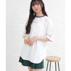 tシャツ 「Champion/チャンピオン」コラボ リンガーチュニックTシャツ キッズ 子供服 女の子