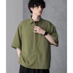 シャツ ブラウス 綾トロミ オーバーサイズ比翼S/Sシャツ