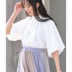 シャツ ブラウス バルーンスリーブプチハイネックブラウス