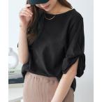 tシャツ 綿100%袖タックTシャツ レディース