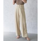 スラックス パンツ オックスセンターシームハイウエストパンツ レディース
