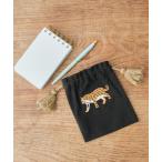 ショッピングアニマル ポーチ アニマル刺繍巾着ポーチ Ｓ レディース メンズ