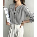 ブラウス シャツ 毎日のオフィスカジュアルを楽しく♪ インナーレイヤー風ブラウス レディース