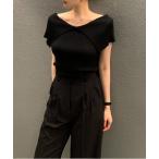 ニット セーター リブオフショルダーニット レディース