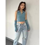 アームウォーマー付ハーフジップアメスリトップス レディース