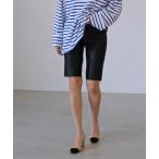 パンツ フェイクレザースキニーハーフパンツ レディース