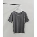 tシャツ Tシャツ 「セットアップ対応」「2WAY」ガーメントダイハーフスリーブリブプルオーバー レディース
