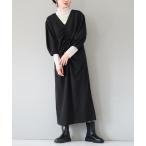 ワンピース フロントギャザー Vネックワンピース