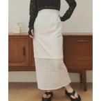スカート レース切り替えナロースカート