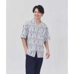 ショッピング半袖シャツ シャツ 「PLUS ONE」総柄プリント半袖シャツ メンズ レディース