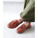 サンダル VARISISTA Global Studio （ヴァリジスタ グローバルスタジオ） / メンズ レザーメッシュ ウーヴン タッセルスリッポ