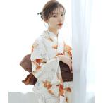 浴衣 1人で着られる浴衣5点セット 和歌山染工日本染め(ゆかた・兵児帯・下駄・着付け本・腰ひも)「K」 レディース
