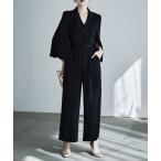 パンツドレス スリットスリーブオールインワンパンツドレス