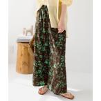 パンツ プリント柄ワイドパンツ レディース